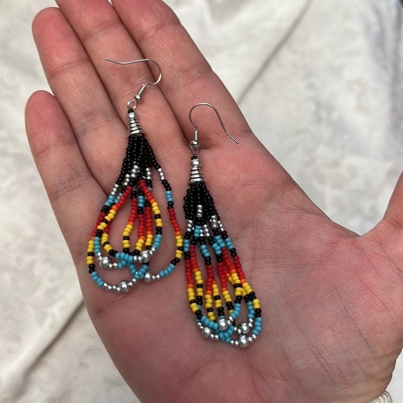 NEW Handmade Boho Beaded Earrings - Picture 5 of 5